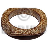 Natural wood bangle in red