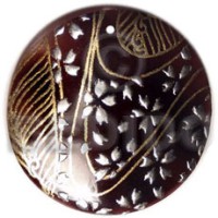 Round 40mm blacktab handpainted