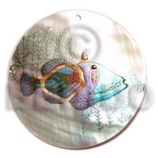 Round 40mm hammershell handpainted Round 40mm hammershell handpainted