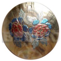 Round 40mm blacklip handpainted