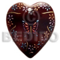 Heart 45mm blacktab handpainted