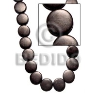 Flat round black horn 20mm