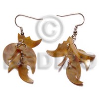 Dangling 17mmx8mm brownlip 7pcs. quarter