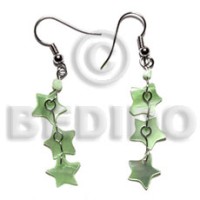 Dangling 10mm pastel green triple
