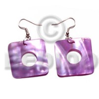 Dangling 30mmx30mm square lilac kabibe