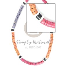 4-5 mm coco heishe blue orange red