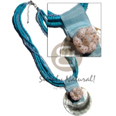 6 rows- aquamarine 2-3mm coco