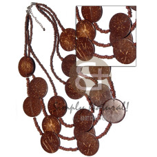 3 graduated layers 16in 17 in 18in brown