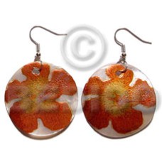 Dangling 35mm round handpainted embossed hammershell