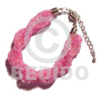 12 rows pink twisted glass