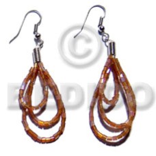 Dangling looped brown cut beads
