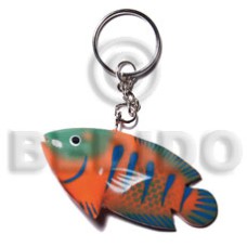 Fish handpainted wood keychain 73mmx35mm Fish handpainted wood keychain 73mmx35mm