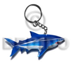 Shark handpainted wood keychain 110mmx50mm Shark handpainted wood keychain 110mmx50mm