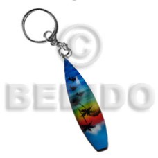 Surfboard handpainted wood keychain 100mmx25mm Surfboard handpainted wood keychain 100mmx25mm