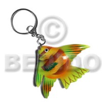 Fish handpainted wood keychain 65mmx90mm