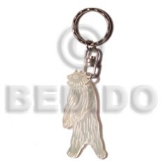 40mm carved mop shell keychain bear