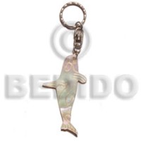 40mm carved mop shell keychain dolphin