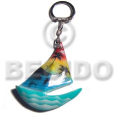 57mmx50mm colorful sailboat keychain