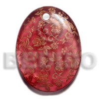 Oval 45mm transparent maroon resin
