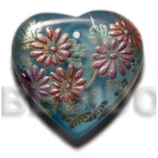 Heart 35mm transparent blue resin