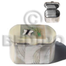 Inlaid troca pillbox butterfly