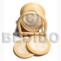 Capiz glass coaster rattan