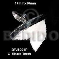 Encasted x shark teeth pendant