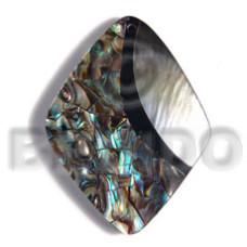 50mmx40mm laminated diamond paua blacklip shell
