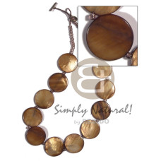 28mm round laminated golden amber