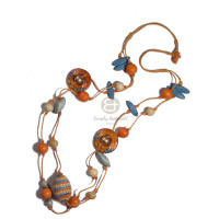 2 rows orange wax cord