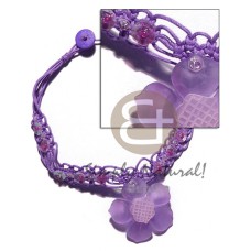 Lilac wax cord macrame choker