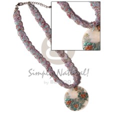 Intertwined flat glass beads choker