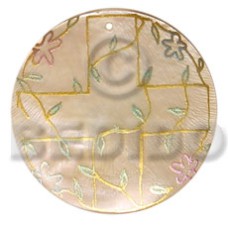 Round 40mm hammershell handpainted Round 40mm hammershell handpainted