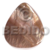 40mmx34mm brownlip rounded teardrop
