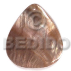 40mmx34mm brownlip rounded teardrop