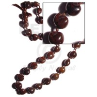 Brown kukui nuts ribbon lei
