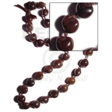 Brown kukui nuts ribbon lei