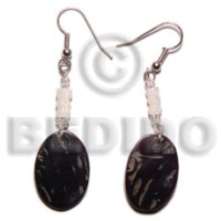 Dangling 16x23mm black tab oval