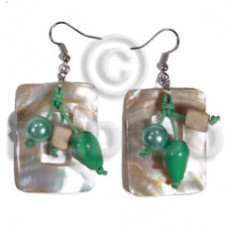Dangling 40mmx30mm rectangular kabibe shells
