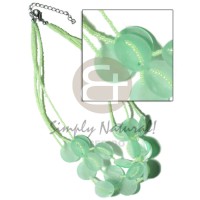 3 rows pastel green glass