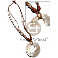 55mm brownlip round shell pendant