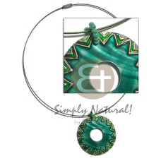 Coated green cable wire neckline