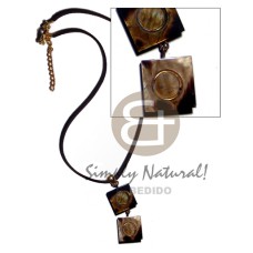 Leather thong dangling double Leather thong dangling double