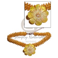 Yellow gold glass beads flat