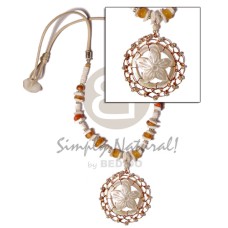 Carved round floral mop