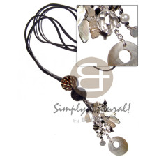 Tassled black leather thong