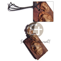 Clay tribal mask on 60mmx40mm