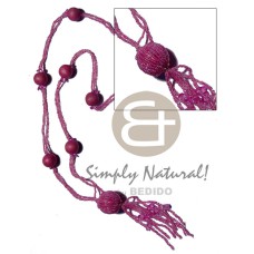 2 rows tassled pink glass 2 rows tassled pink glass