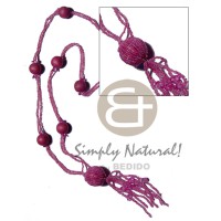 2 rows tassled pink glass