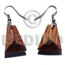 Dangling 20mmx17mm wooden earrings